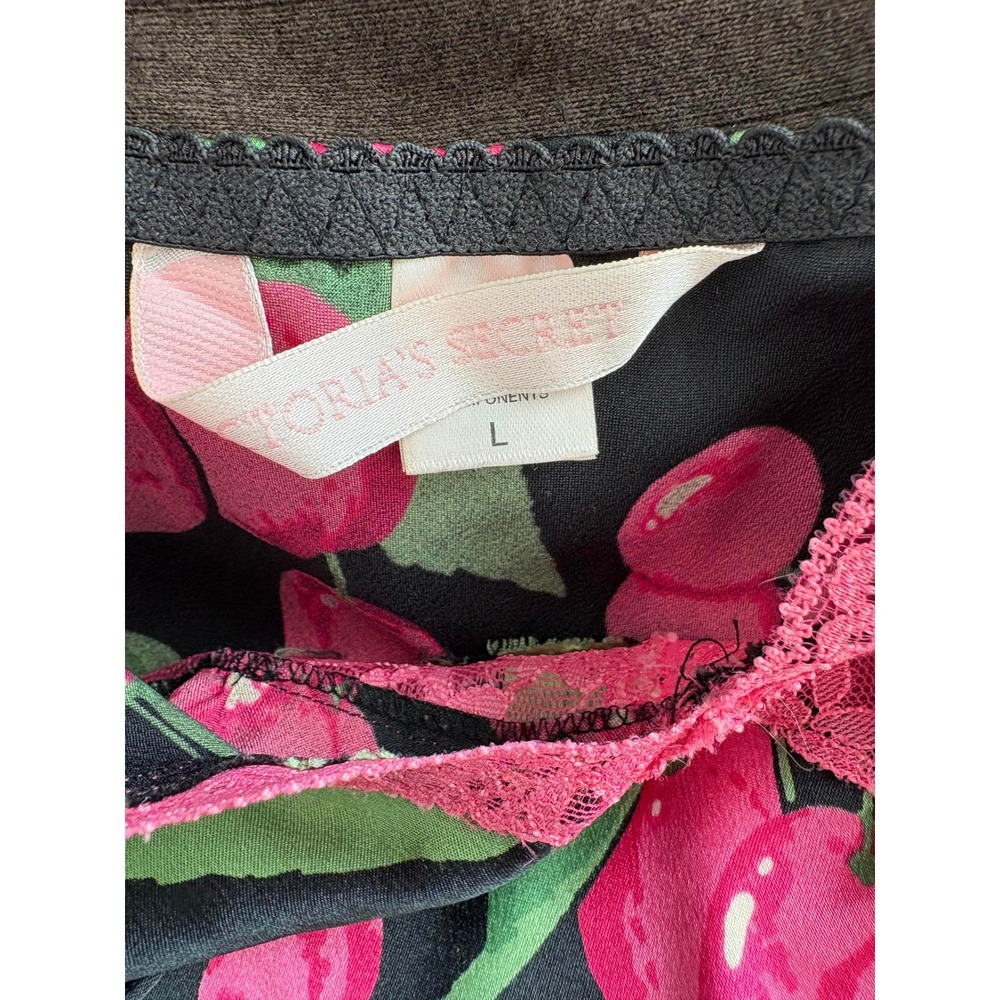 Victorias Secret Cherry Satin Lace Ruched Slip Chemise Romantic Girly Coquette - Picture 4 of 4